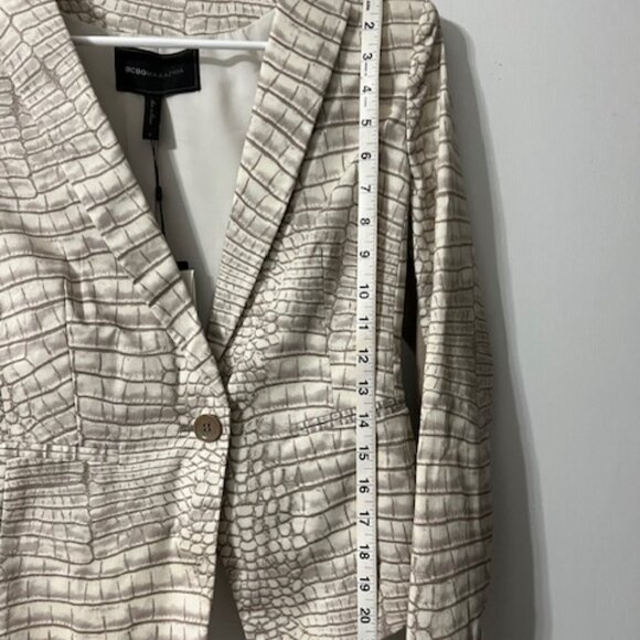 NWT BCBGMAXAZRIA Jordyn Blazer Jacket Women's Brown/Tan/Cream - Size S - Picture 2 of 16